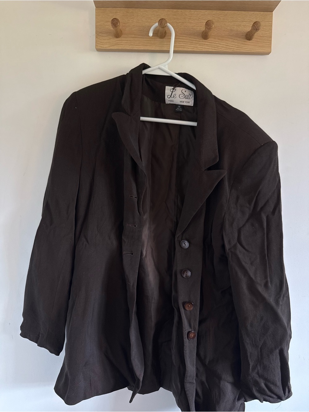 Le Suit Men's Brown Pea Coat